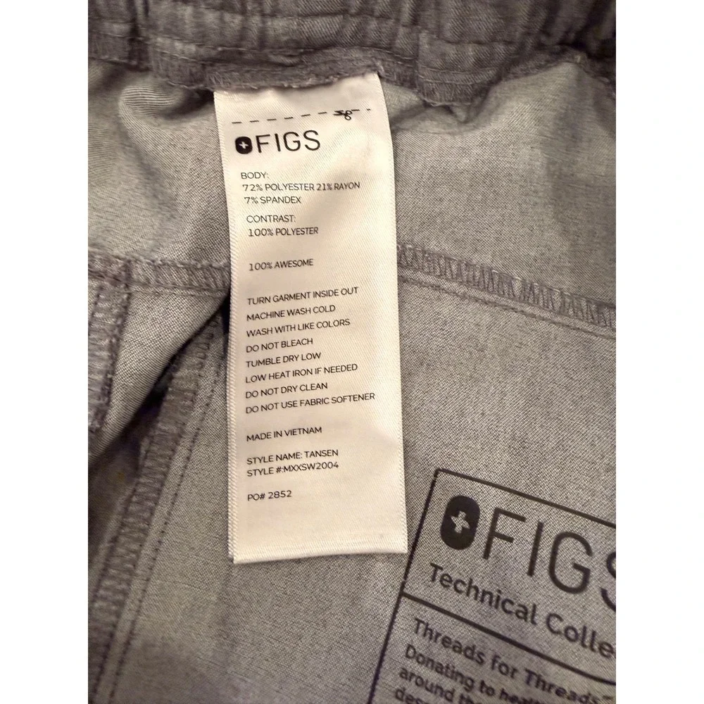 FIGS Mens Tansen Jogger Scrub Pants Graphite Grey Technical Collection Size‎ M